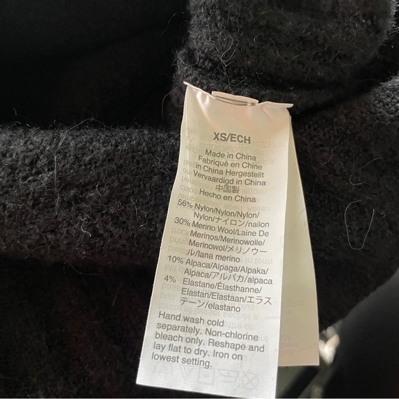 J Crew Merino Alpaca Blend Ribbed Mock Turtleneck Sweater Black Size XS - Picture 6 of 11